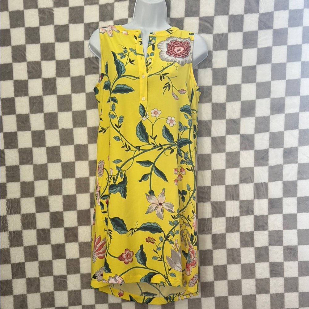 LOFT Sleeveless Multicolor Floral midi button up shirt dress size S/ Small